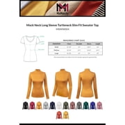 MixMatchy Womens Mock Neck Long Sleeve Turtleneck Slim Fit Sweater Top