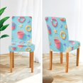 thumbnail image 3 of Yayeee 2 Pack Dining Chair Covers Stretch Parson Chairs Slipcovers Seat Protector, Pink Beach Toys Pattern, 3 of 6