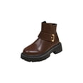 thumbnail image 1 of Bottes d'Hiver pour Femmes, Cheville Haute, Talon Épais, Talon Bas, pour Usage Extérieur Intérieur Décontracté, 1 of 9
