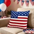 thumbnail image 5 of Pillow Cover, Patriotic Decor Red White Blue Printed Cushion Case, Flock Fabric Pillow Slip with Invisible Zipper for Sofa, Chair and Car, lovely gift for family members, for Independence Day, 5 of 6