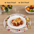 thumbnail image 4 of Pink Flowers Round 15 Inch Placemats Set of 4, Spring Farmhouse Floral Leaves Vintage HeatResistant Non Slip Place Mats for Dining Table, Wipeable Braided Kitchen Table Mats for Housewarming, 4 of 9
