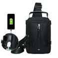 thumbnail image 4 of SLYNSHome Sling Bag Waterproof Crossbody Chest Bag Lightweight Anti-Theft Travel Purse with Charging Port for Women Men Camping Hiking - Black, 4 of 7