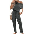 thumbnail image 6 of ABATAB Jumpsuits for Women Summer Dressy One off Shoulder Romper Summer Vacation Travel Lounge Outfits Clothes, 6 of 6