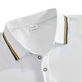 thumbnail image 7 of Kaemgyyd Golf Shirts for Men Solid Color Performance Breathable Collared Top Lightweight Striped Button Short Sleeve Tee, 7 of 7