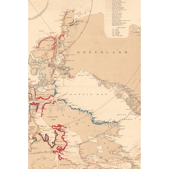 Poetose Notebooks: Northern Canada, Greenland, and Alaska Vintage Map Field Journal Notebook, 50 pages/25 sheets, 4x6 (Paperback)