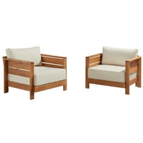 Barton Weather-Resistant Outdoor Patio Arm Chair Set of 2 with Stain and Fade-Proof Cushions