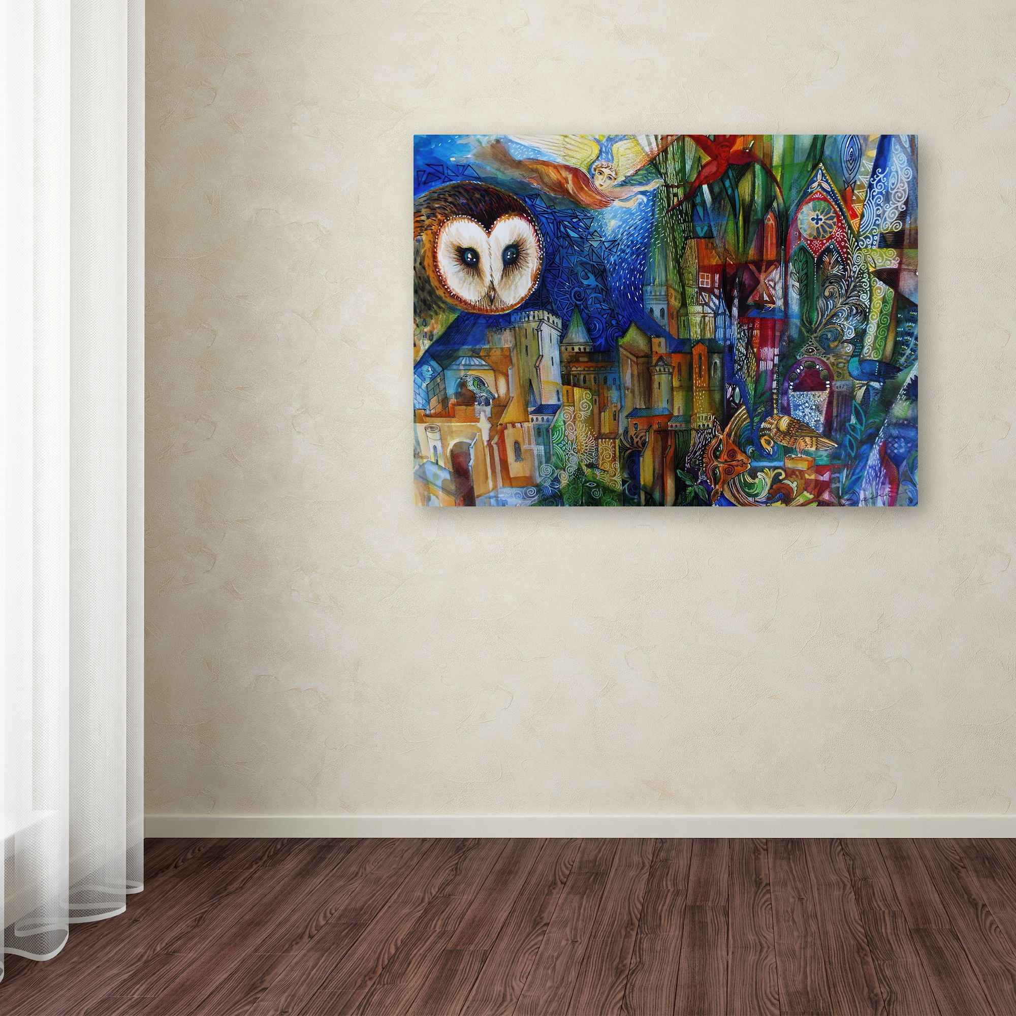 Trademark Fine Art 'Owl' Canvas Art by Oxana Ziaka