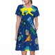 thumbnail image 1 of Disketp Dinosaur In Space para Vestido de Manga Corta para Mujeres, Vestidos de Verano para Mujeres, Casual y Holgado para la Playa, 1 of 6