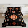 thumbnail image 2 of Feelyou Retro Western Aztec Twin Comforter Sets, Black Orange Triangle Bedding Set, 2pcs, 2 of 8
