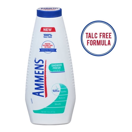 4 Pack - Ammens Medicated Powder Shower Fresh 11oz Each