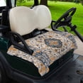 thumbnail image 2 of Golf Cart Seat Covers for 2 Seater, Boho Chic Ethnic Soft Microfiber Cart Seat Towel Blanket, Orange Blue Vintage Tribes Absorbent Breathable Non Slip Bench Seats Protector for Golf Course 51"x31", 2 of 9