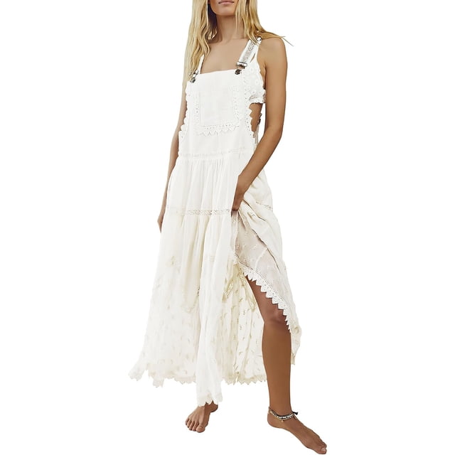 Vestido general utcoco bordado con cordones de verano para mujer