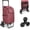 Red, variant on 2 in 1 Stair Climbing Cart, 60L/300LBS Grocery Cart on Wheels for Stairs, Shopping Carts for Groceries with Removable Waterproof Bag, Folding Shopping Carts for Stairs, Blue