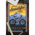 thumbnail image 2 of Oregon, Life is a Beautiful Ride, Mountain Bike and Mt. Hood (12x18 Wall Art Poster, Room Decor), 2 of 3