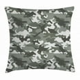 thumbnail image 1 of Camouflage Throw Pillow Cushion Cover, Monochrome Army Attire Pattern Camouflage inside Vegetation Military Equipment, Decorative Square Accent Pillow Case, 18 X 18 Inches, Grey Coconut, by Ambesonne, 1 of 2