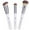 White, variant on DUcare Makeup Kabuki Brushes 3Pcs Foundation Brush Contour Brush Concealer Brush Blusher Brush Bronzer Travel Buffing Stippling Contour Liquid Blending Makeup Brush Set Black