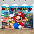 thumbnail image 4 of Decoración de fondo para fiesta de Super Mario Bros, juego de desafío para niños, fondo de cumpleaños, accesorios para pancartas de estudio fotográfico para baby shower, 4 of 5