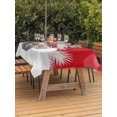 thumbnail image 2 of Outdoor Tablecloth with Umbrella Hole and Zipper, Red Christmas Rectangle Table Cloth 60x84 Inch Waterproof Tablecloth, Xmas Balls Pine Needles Snowflakes Winter Picnic Table Cover for Patio Camping, 2 of 7