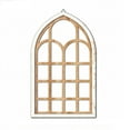 thumbnail image 2 of Espejo de ventana arqueado, decoración de pared, espejo de ventana con marco de madera moderno, decorativo Marrón, 2 of 6