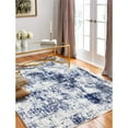 thumbnail image 6 of Bashian P141-IVBL-76X96-PS505 7 ft. 6 in. x 9 ft. 6 in. Positano Contemporary Polypropylene & Polyester Power Loom Area Rug - Ivory & Blue, 6 of 6