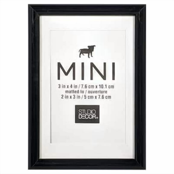 24 Pack: Black 2" x 3" Mini Frame with Mat by Studio Decor
