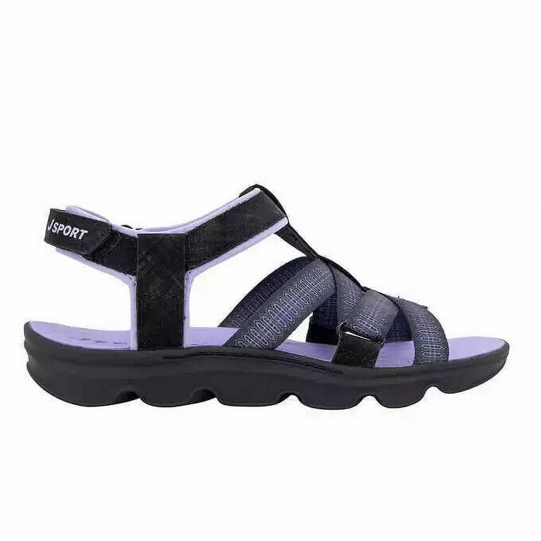 Jsport Kaia Women’s Black Strap Sandal, Black/Purple, 7 - Walmart.com
