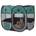 thumbnail image 5 of M Buder Portable Pet Playpen Folding Dog Cat House Cage Outdoor Pet Delivery Room Tent, Green Grey without Kettle Toys, Size Small, 16.93 x 12.99 x 2.36 inches / 43x33x6 cm, 5 of 9
