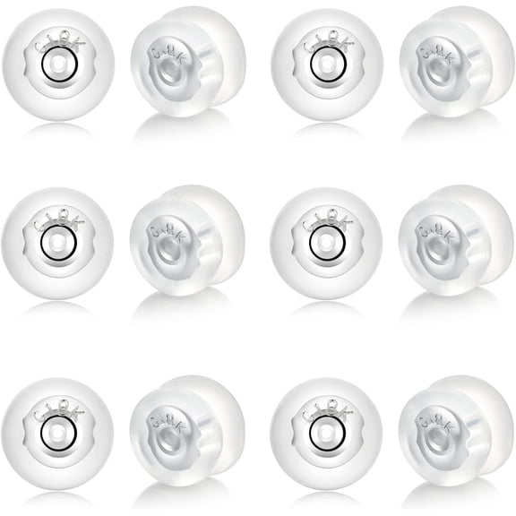 Silicone Earring Backs Sterling Silver Locking Secure Earring Backs for Studs, Earring Backs Replacements for Studs/Droopy Ears Rubber, Hypoallergenice Earring Backs for Women Men