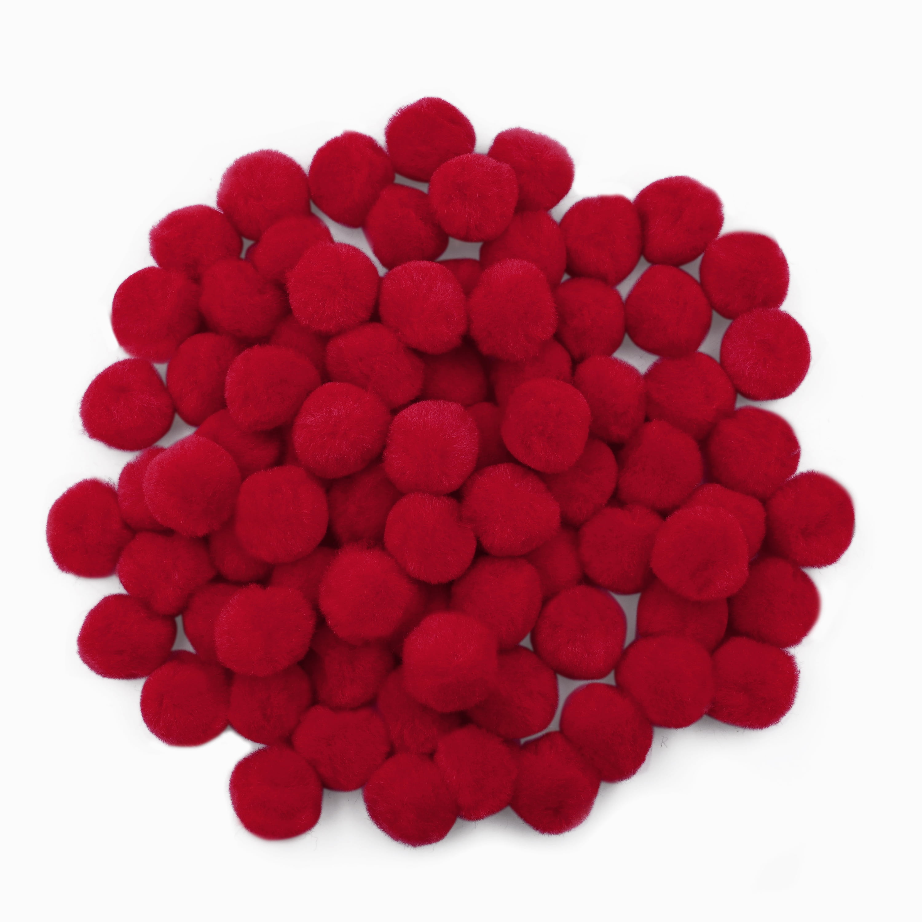 (7 pack) Hello Hobby 1 inch Red Craft Pom Poms, 80 Piece Set