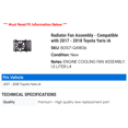 thumbnail image 2 of Radiator Fan Assembly - Compatible with 2017 - 2018 Toyota Yaris iA, 2 of 2