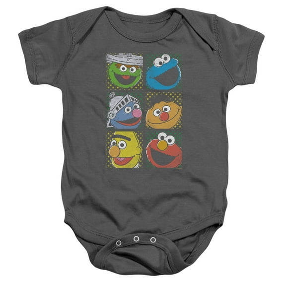 Sesame Street - Group Squares - Infant Snapsuit - 12 Month