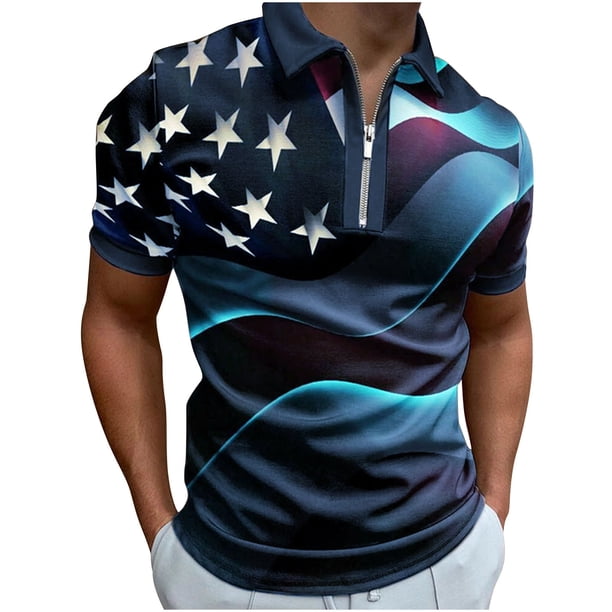 Camisetas con Cuello en V Hombres de Moda Impresa de Manga Corta, Camiseta Casual con Cuello en V para la Primavera Y el Uso Diario