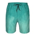 thumbnail image 3 of Cauagu Teal Turquoise1 Print Men's Swim Trunks,Hawaiian Bathing Suit Swimsuits Beach Shorts with Pockets for Men Quick Dry Swimming Board Shorts-Large, 3 of 6
