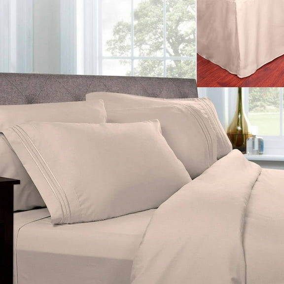 1500 Series Microfiber Sheets and Pleated Bed Skirt Set