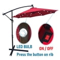 thumbnail image 4 of Aukfa 10ft Patio Solar LED Lighted Outdoor Umbrellas with Cross Base for Market Beach Pool - Red, 4 of 8