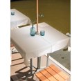 thumbnail image 2 of Outdoor Tablecloth with Umbrella Hole and Zipper, Beige White Ombre Waterproof Patio Tablecloth for Dining 60''x60'', Modern Gradient Abstract Art Wipeable Table Cover for Picnic BBQ Party Patio, 2 of 9