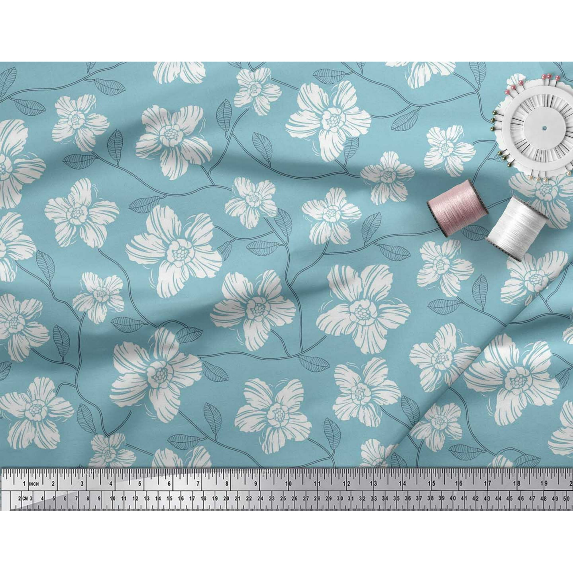 Soimoi Rouge Canard De Coton En Tissu Feuilles Et Fleurs