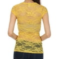 thumbnail image 2 of Sakkas Stretch Floral Lace Cap Sleeve Tunic Length Tee - Made in USA - Yellow - Large, 2 of 4