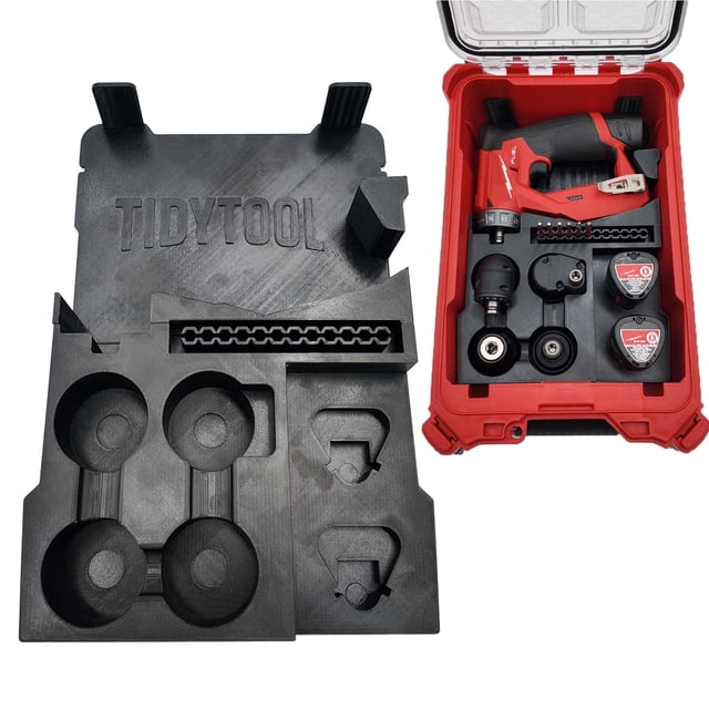 Inserto Organizador TidyTool M12INSTALLR3 para Taladro Milwaukee M12 2505-20 compatible con Packout 48-22-8435