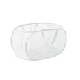 thumbnail image 2 of Menrkoo 19.86Gal Foldable Laundry Basket Mesh Hamper Compartments Handles Two Grids For Dorm Home Travel White Free Size, 2 of 6