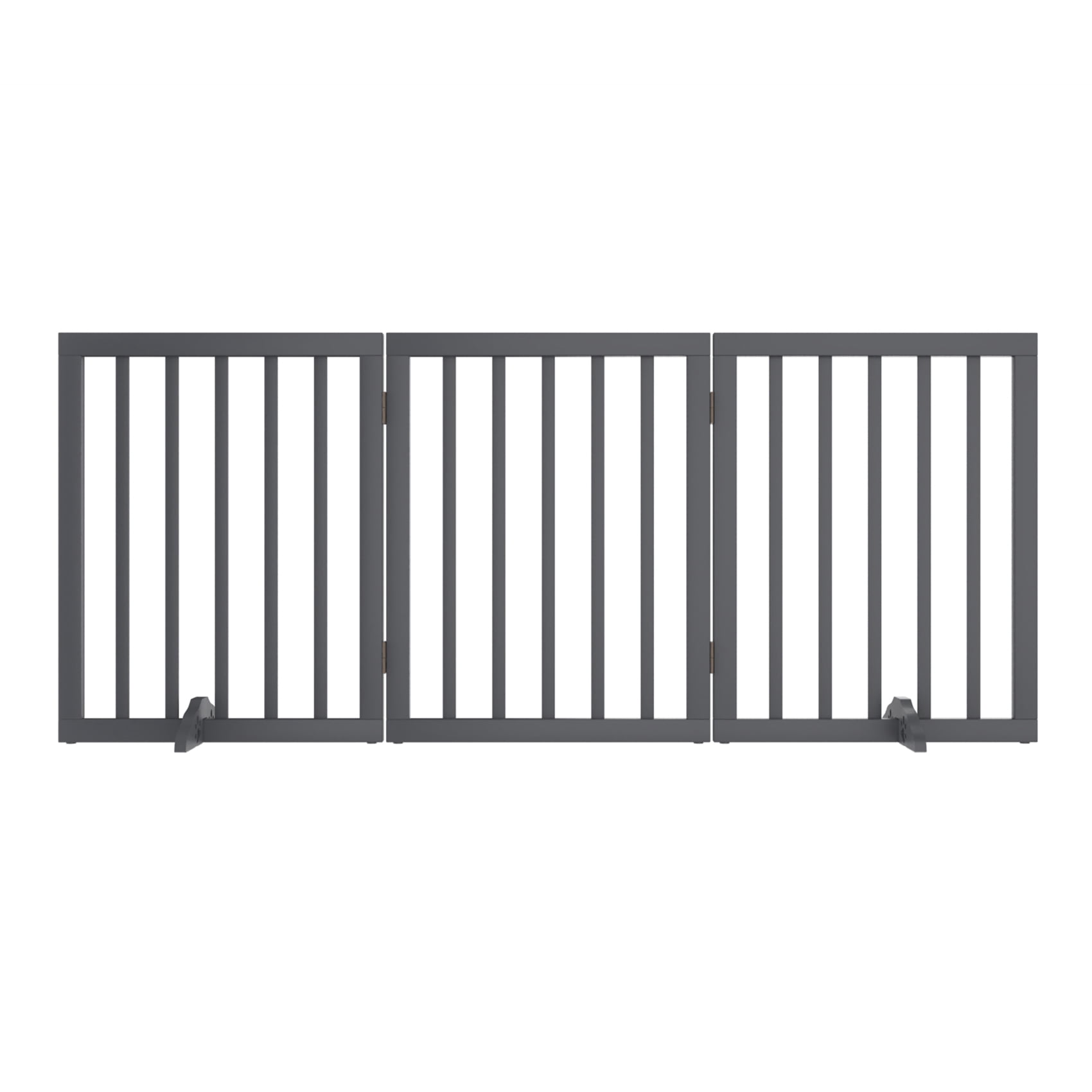 Algherohein Dog Gate for Inside,Freestanding Pet Gate for Doorways,24" Gray
