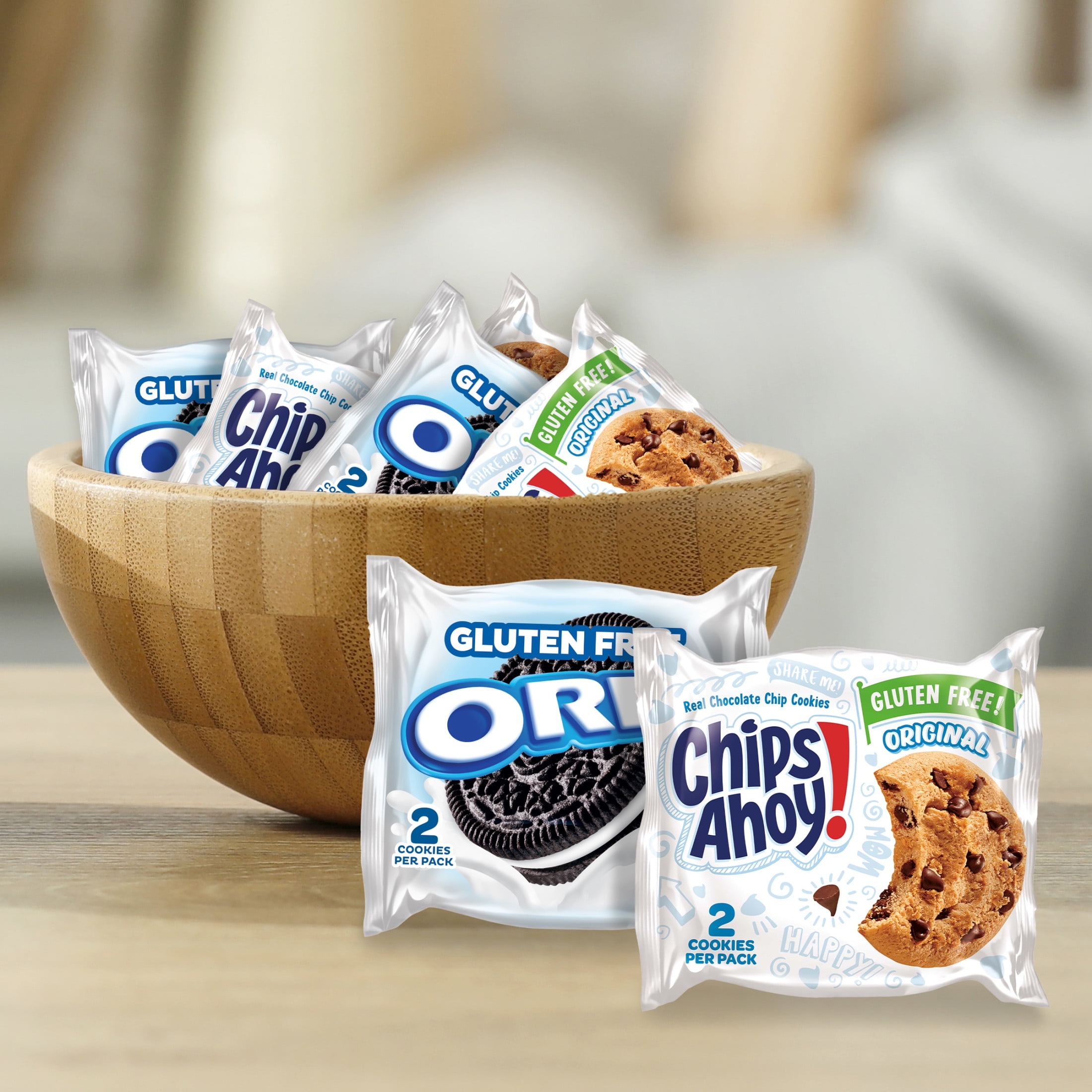 OREO Sandwich Cookies & CHIPS AHOY! Chocolate Chip Cookies Gluten Free Cookies Variety Pack, 20 Snack Packs