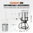 thumbnail image 2 of KFFKFF Deep Fryer for Turkey, Set of 30-qt Boiler Steamer Cooker, Outdoor Aluminum Pot for Seafood Frying, Propane Gas Boiler with 54,000 BTU Burner, Comes with Basket, Poultry Rack with Perforations, 2 of 9