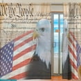 thumbnail image 2 of FREEAMG Constitution of America Bald Eagle USA Flag Sheer Curtains Window Voile Panels Drapes Tulle Curtains, Semi Sheer Curtains 84 Inches Long for Living Room Bedroom, Set of 2, 2 of 4