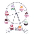 thumbnail image 3 of Matsuzay Soporte de exhibición para cupcakes, soporte para tartas, bandeja para servir postres, accesorios de decoración para fiesta de boda Herramientas y accesorios para hornear plata 44*32*32cm, 3 of 6