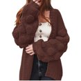 thumbnail image 2 of Cardigan Sweaters for Women Fall Winter Long Sleeve Loose Casual Open Front Knit Cardigans Sweater Coat, 2 of 6