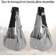 thumbnail image 4 of Bolsa de transporte para perros, bolsa de transporte reversible con correa para el hombro, bandolera ajustable para perros, bolsa de transporte para cachorros con gancho para collar para perro/gato/co, 4 of 5