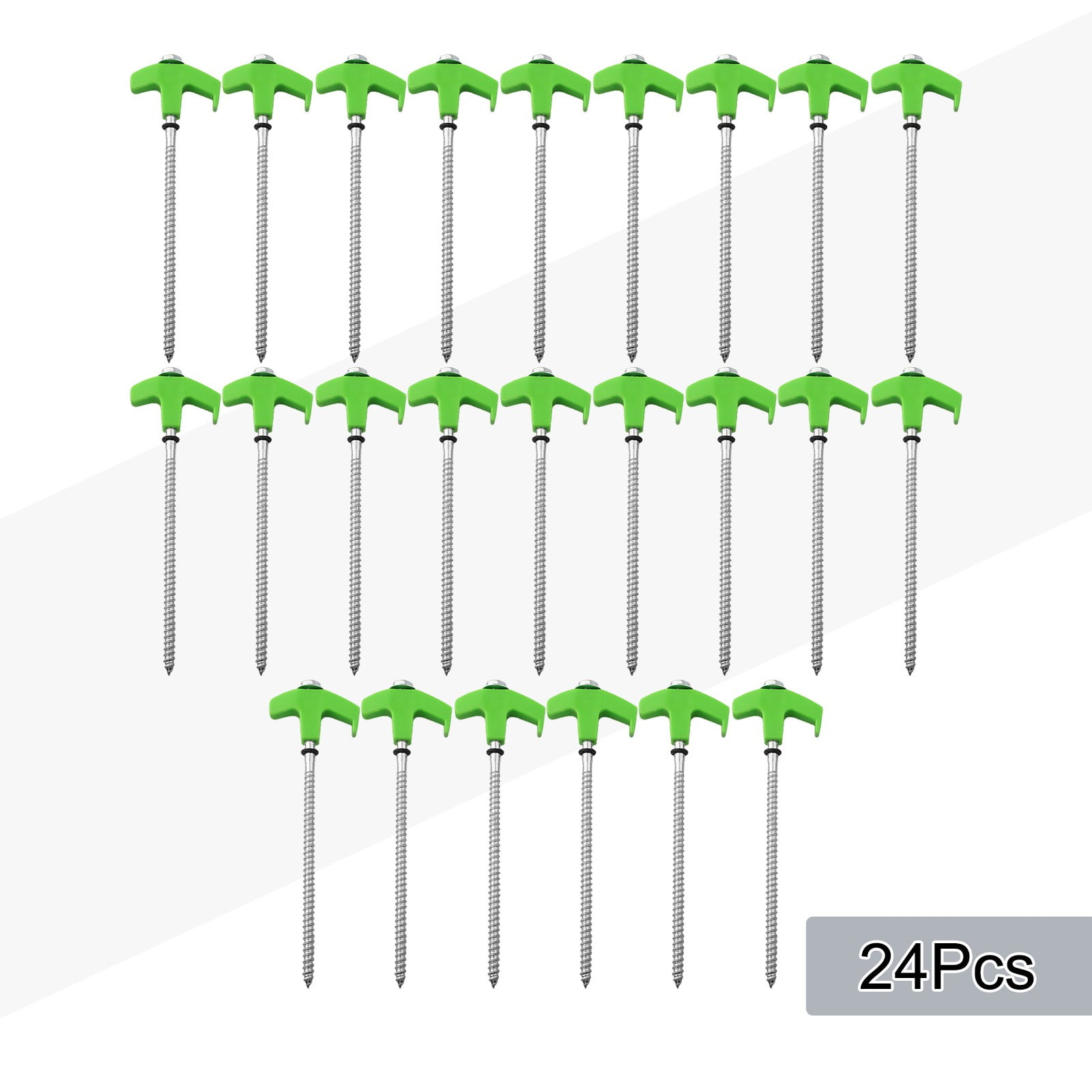 Tent Stake Anchoring Camping Heavy-Duty Outdoor Screw-In Tent Stakes New Green 24+1