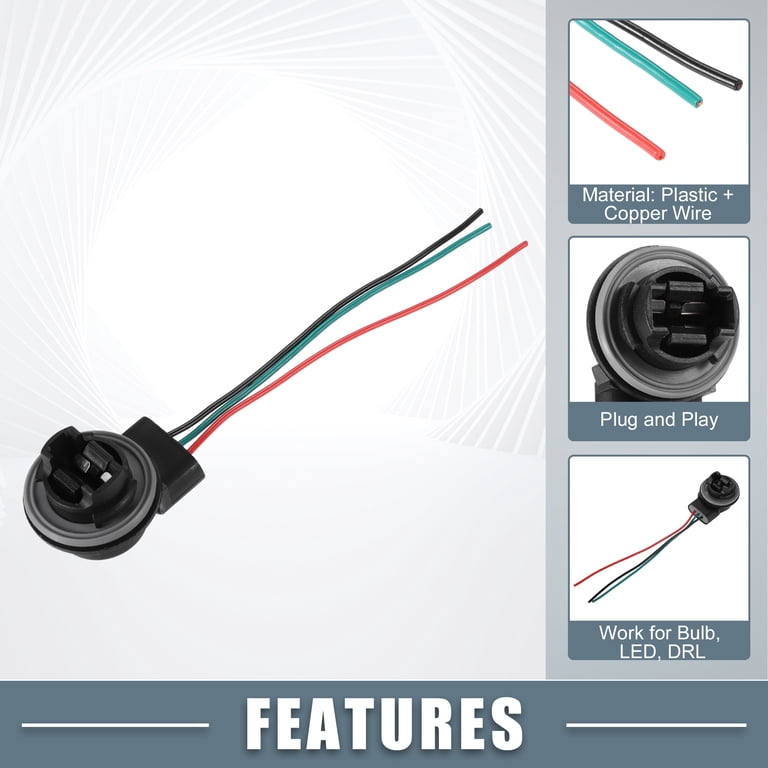 6-Pack 3157 Bulb Socket Harness For LED Turn Signals – Plug & Play, 12V, Fits Many Cars & Trucks