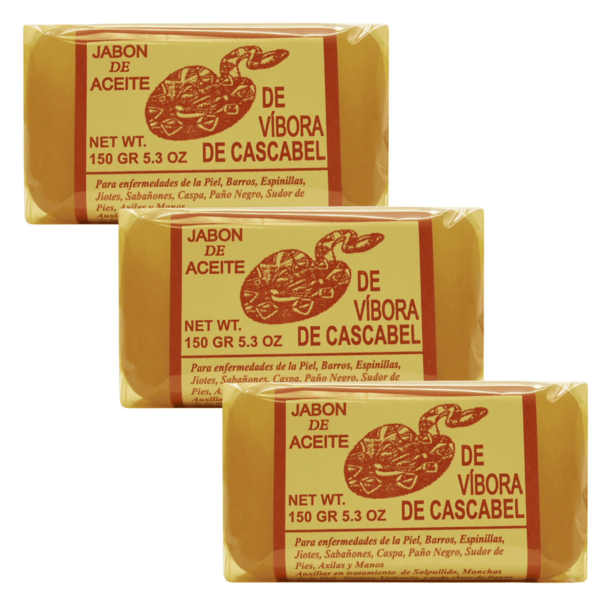 3 Soaps Pack Rattlesnake Soap Jabon Aceite de Vibora 3 Jabones 5.3